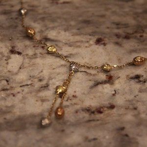 necklace Multitone White Yellow Rose 10k Gold